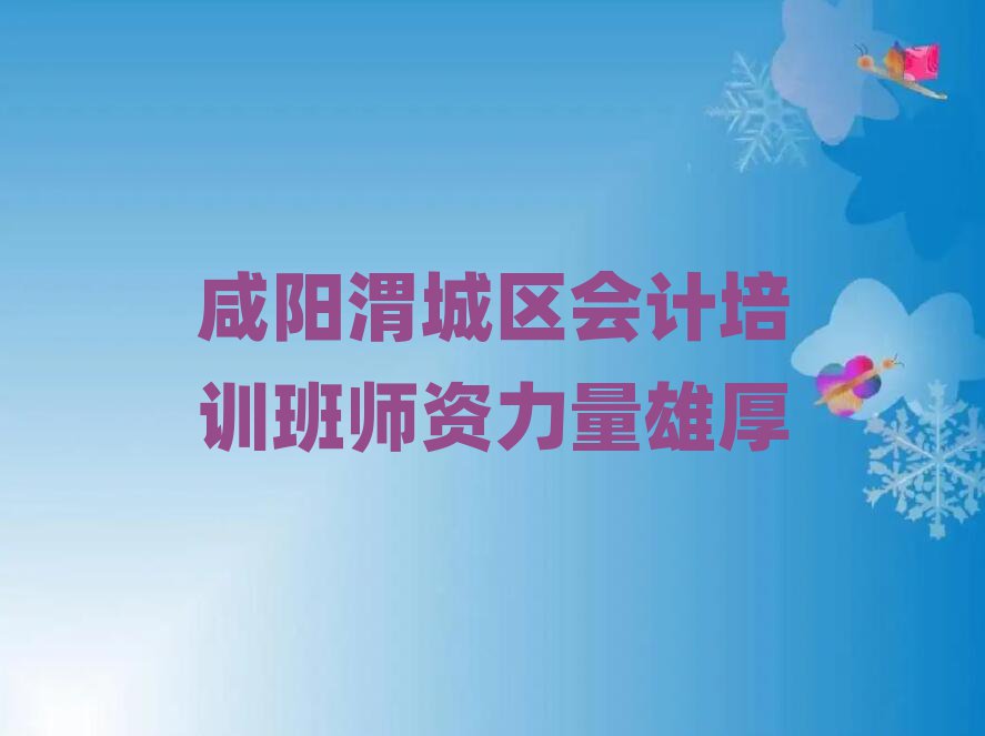 咸阳渭城区会计培训班师资力量雄厚