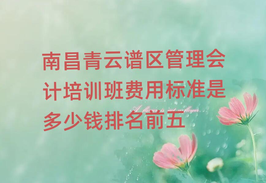 南昌青云谱区管理会计培训班费用标准是多少钱排名前五