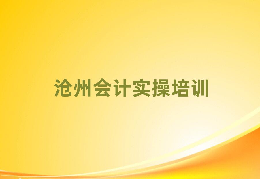 沧州会计实操网课培训平台