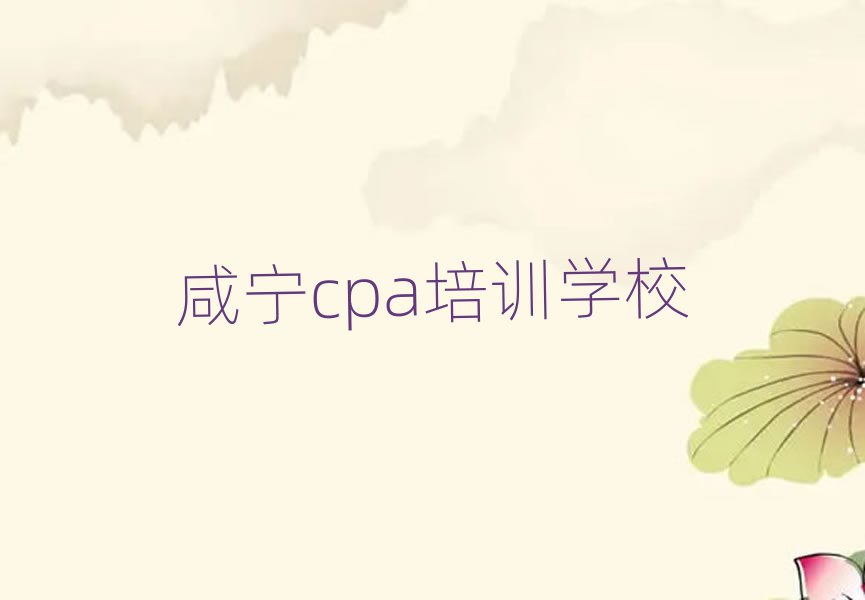 咸宁cpa学习培训