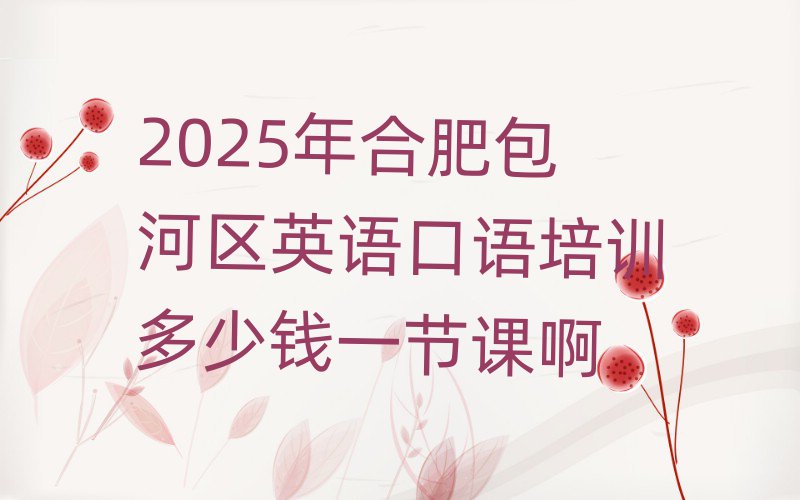 2025年合肥包河区英语口语培训多少钱一节课啊
