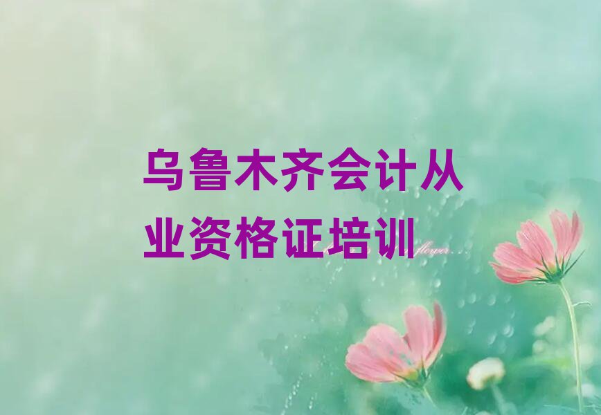 1月乌鲁木齐会计从业资格证培训一对一