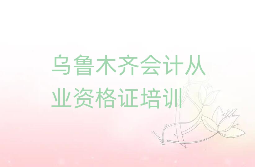 1月乌鲁木齐会计从业资格证培训一对一