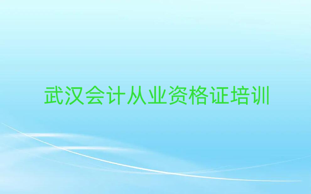 1月武汉新洲区学会计从业资格证去哪里学比较好