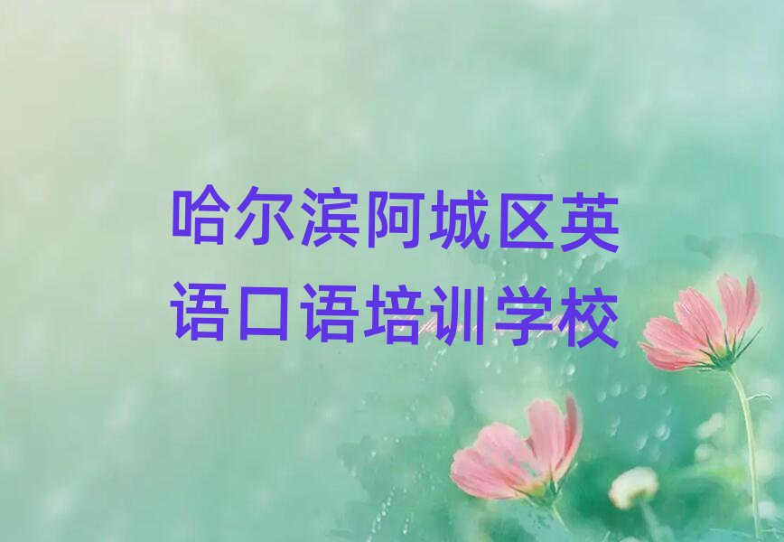 哈尔滨阿城区英语口语网络学习班名单榜首一览