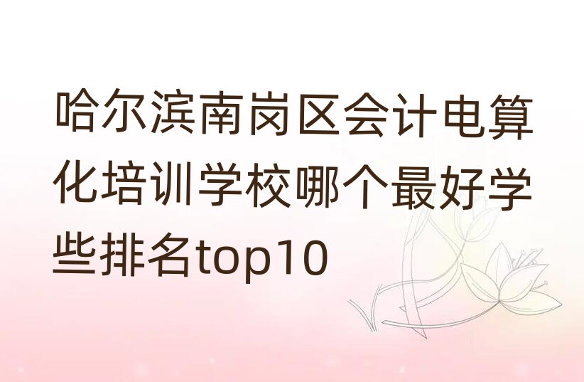 ¹þ¶û±õÄϸÚÇø»á¼ÆµçË㻯ÅàѵѧУÄĸö×îºÃѧЩÅÅÃûtop10
