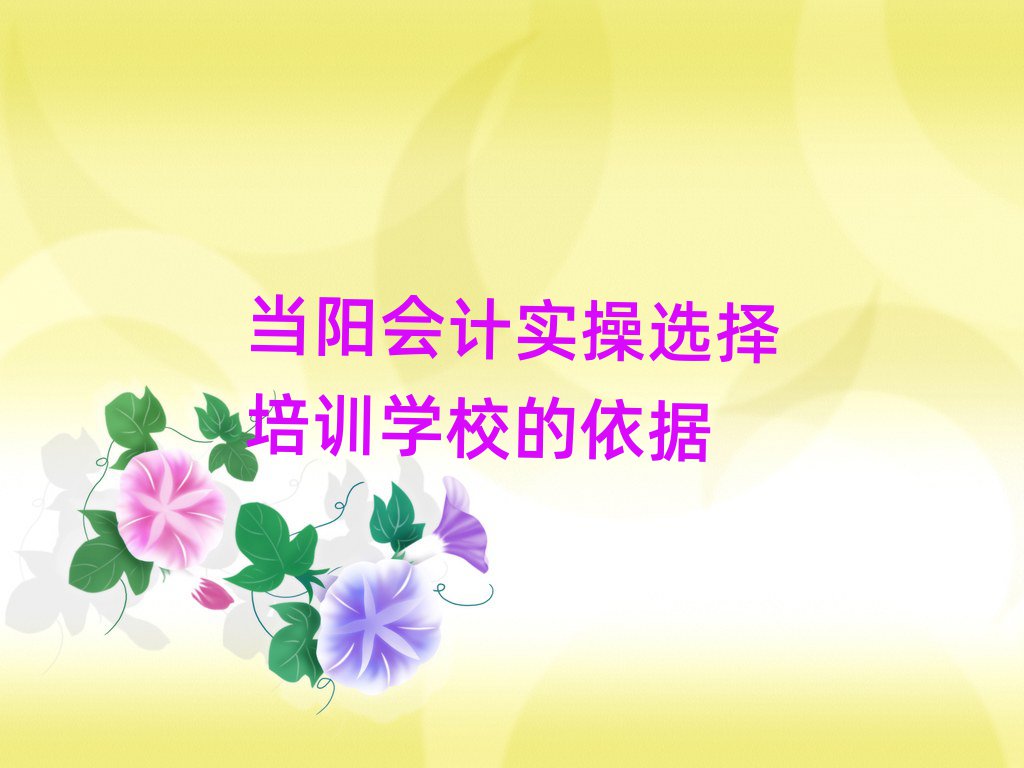 当阳会计实操选择培训学校的依据