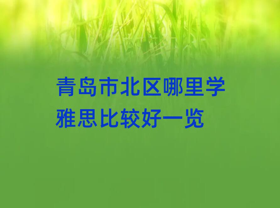 青岛市北区哪里学雅思比较好一览