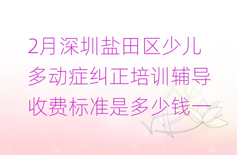 2月深圳盐田区少儿多动症纠正培训辅导收费标准是多少钱一