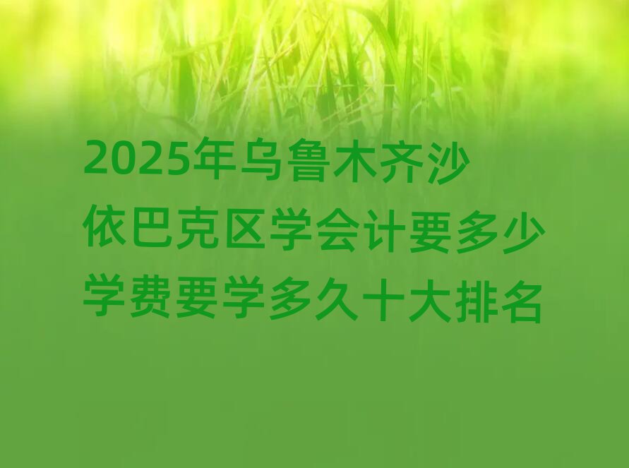 2025年乌鲁木齐沙依巴克区学会计要多少学费要学多久十大排名
