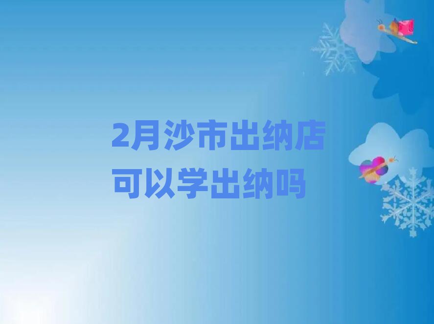 2月沙市出纳店可以学出纳吗