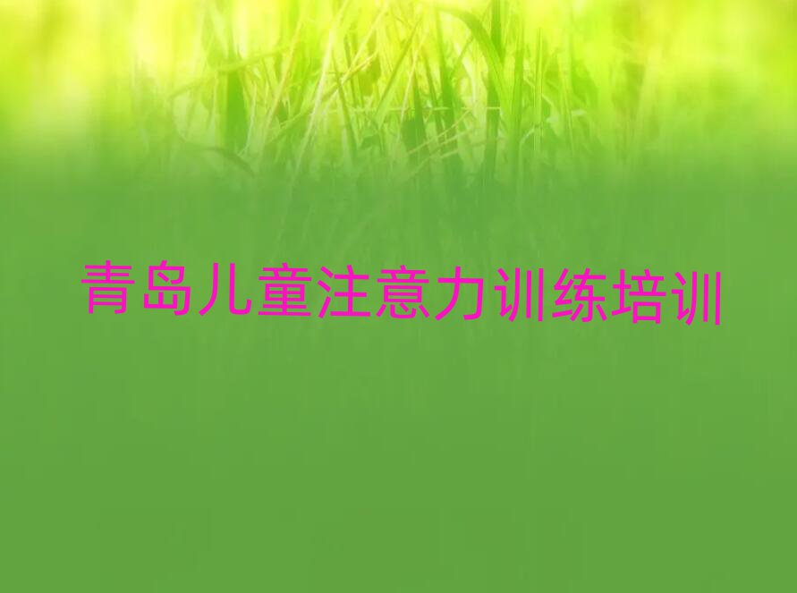 青岛去哪学儿童注意力训练精选名单出炉