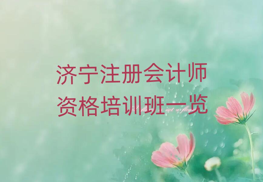 济宁注册会计师资格培训班一览