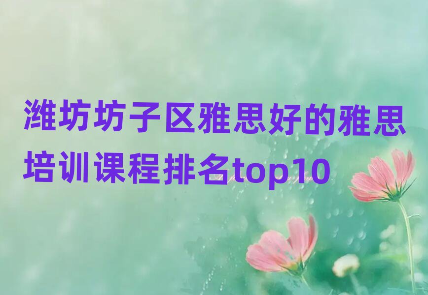 潍坊坊子区雅思好的雅思培训课程排名top10