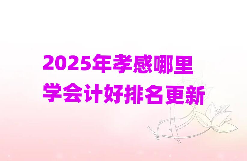 2025年孝感哪里学会计好排名更新