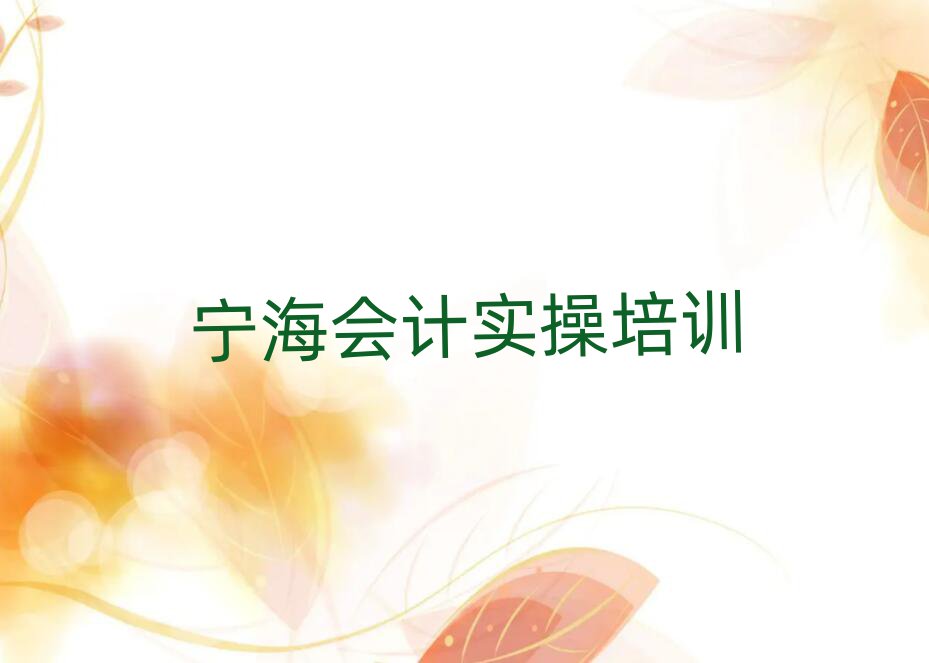 宁海章贡区网上会计实操课程排名前十