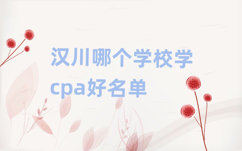 汉川哪个学校学cpa好名单