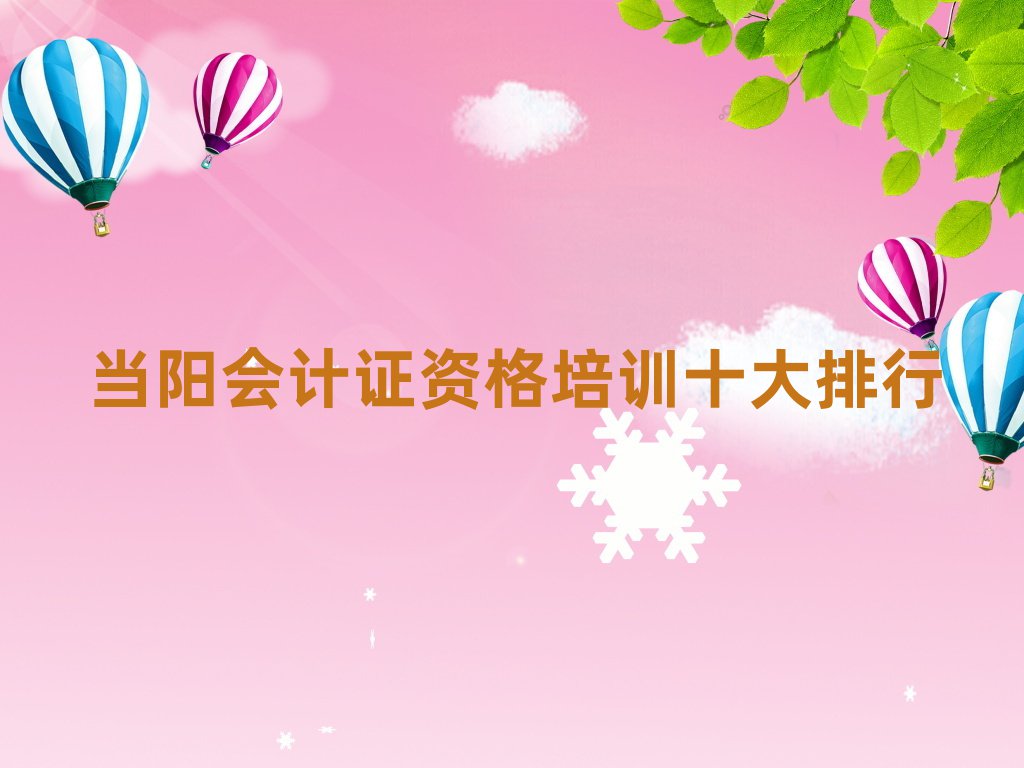 当阳会计证资格培训十大排行