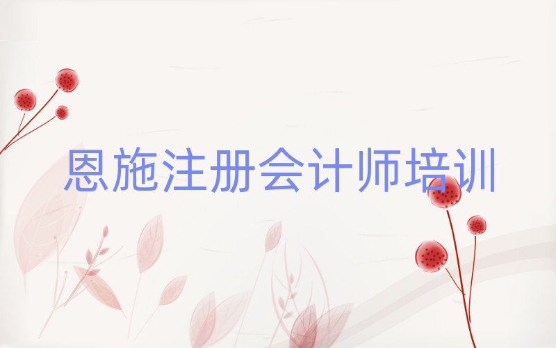 恩施的注册会计师培训班