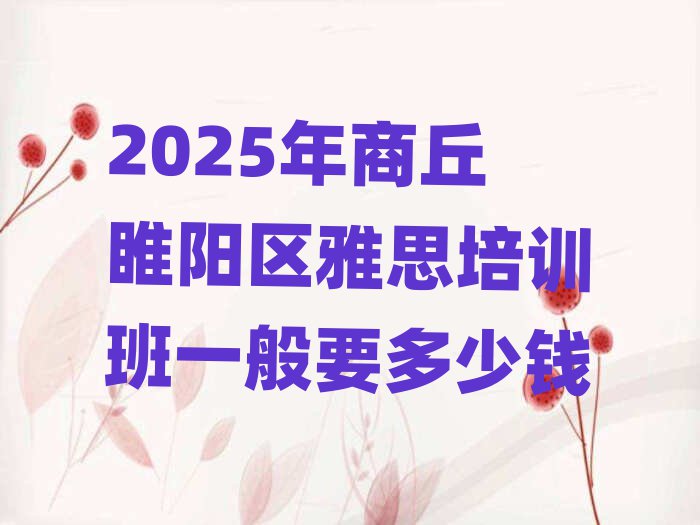 2025年商丘睢阳区雅思培训班一般要多少钱