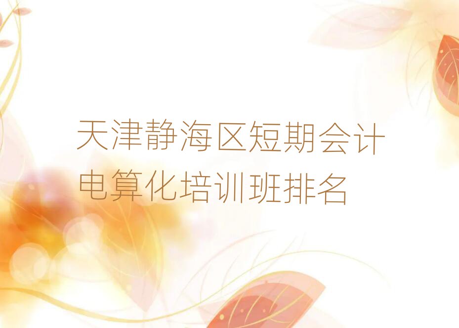 天津静海区短期会计电算化培训班排名