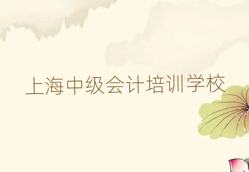 上海北新泾街道培训中级会计需要多少钱一个月