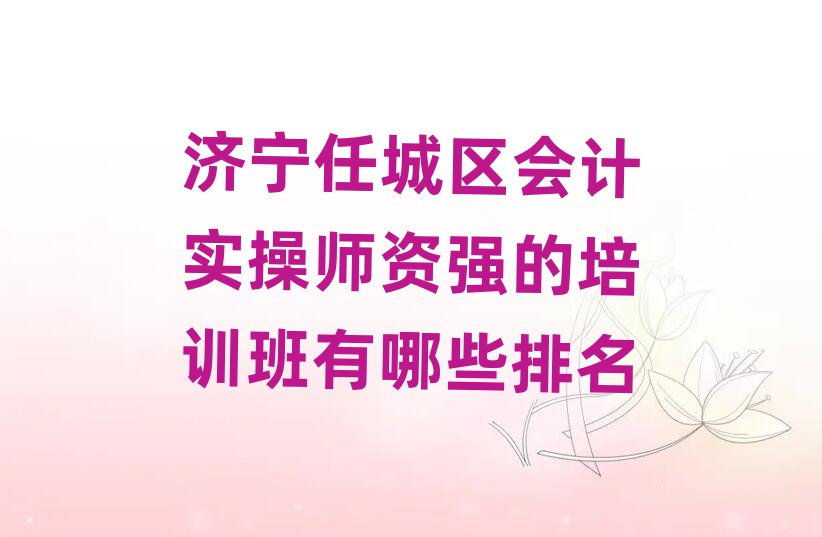 济宁任城区会计实操师资强的培训班有哪些排名