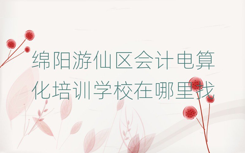 绵阳游仙区会计电算化培训学校在哪里找