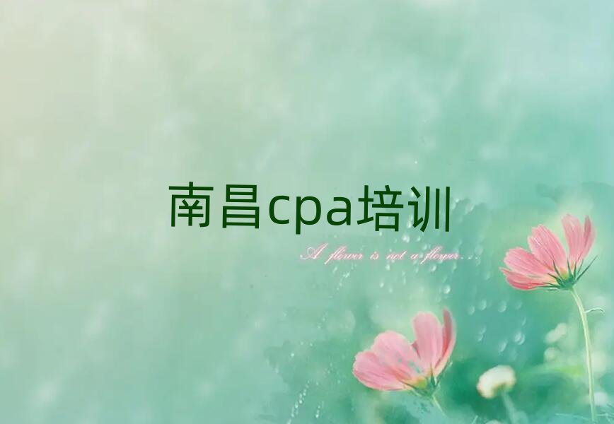 2025年南昌青云谱区cpa什么cpa培训班比较好