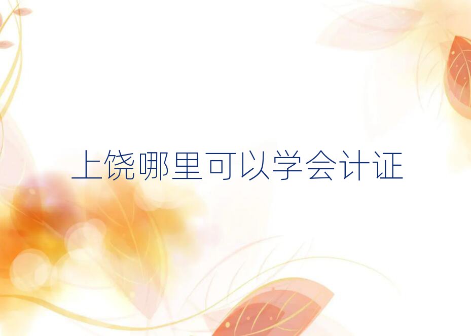 上饶哪里可以学会计证