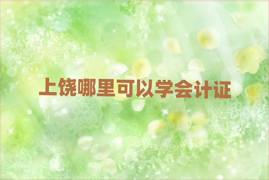 上饶哪里可以学会计证