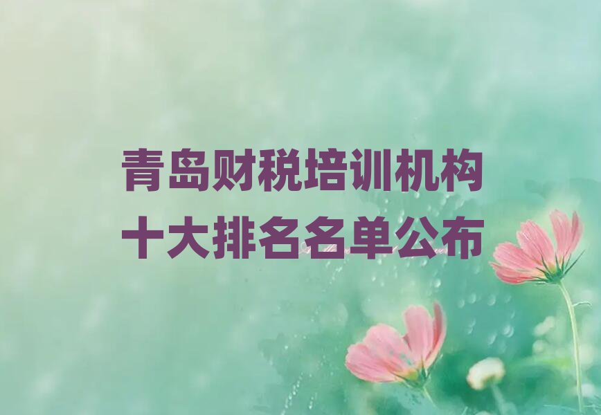 青岛财税培训机构十大排名名单公布