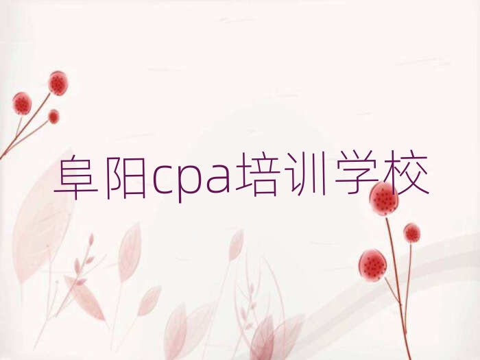 阜阳颍州区cpa培训学校课程排名