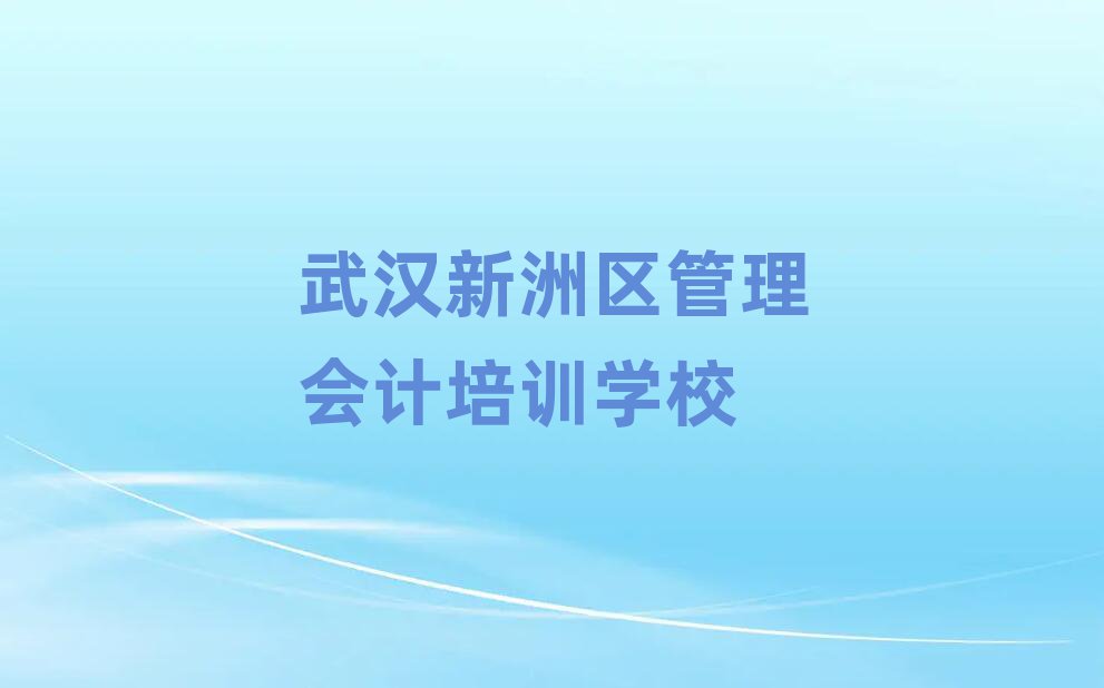 武汉新洲区管理会计培训推荐