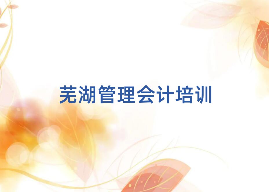 5月芜湖管理会计培训学校哪家强名单一览