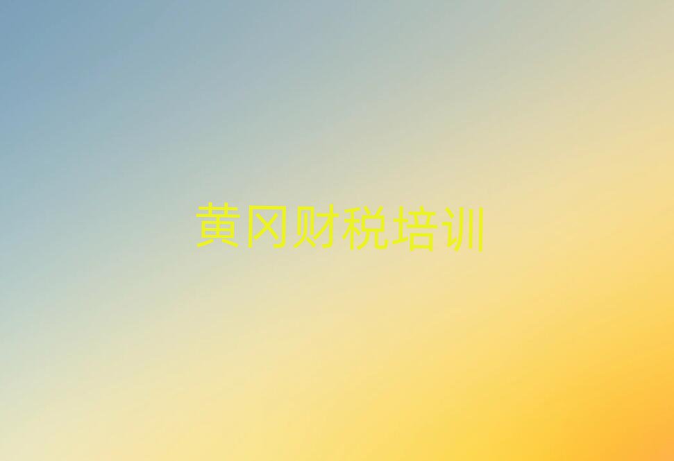 2025年黄冈黄州区财税培训课程那个好