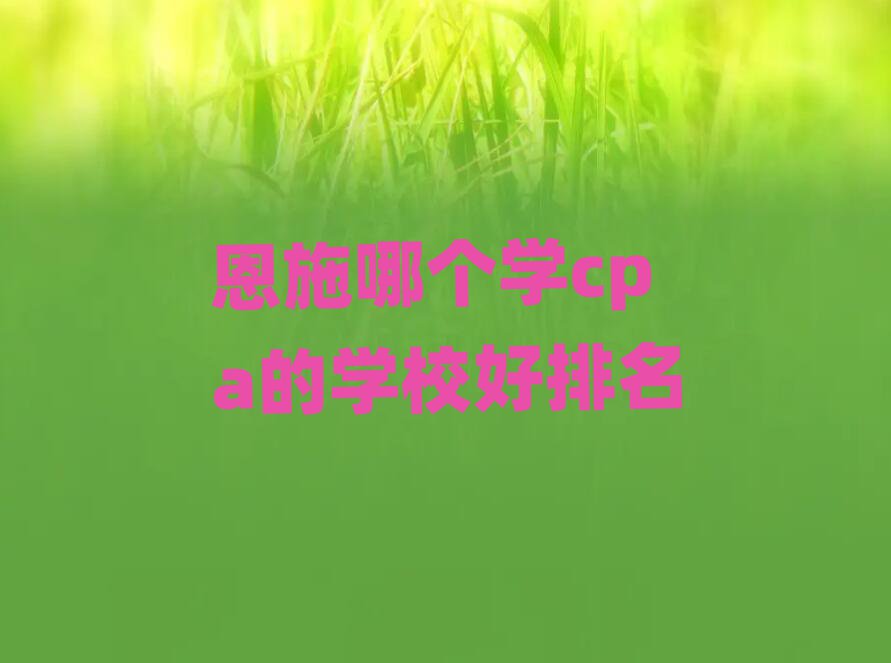 恩施哪个学cpa的学校好排名