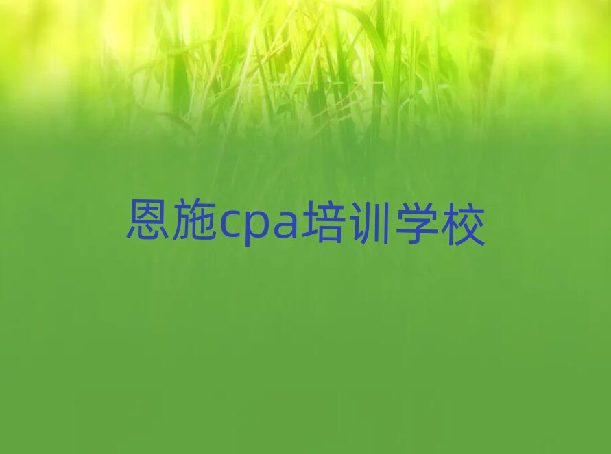 恩施哪个学cpa的学校好排名