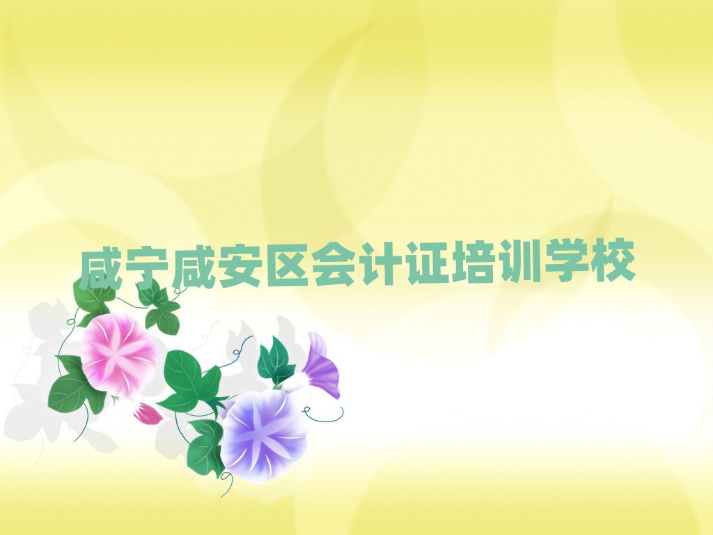 咸宁咸安区会计证培训机构排名榜