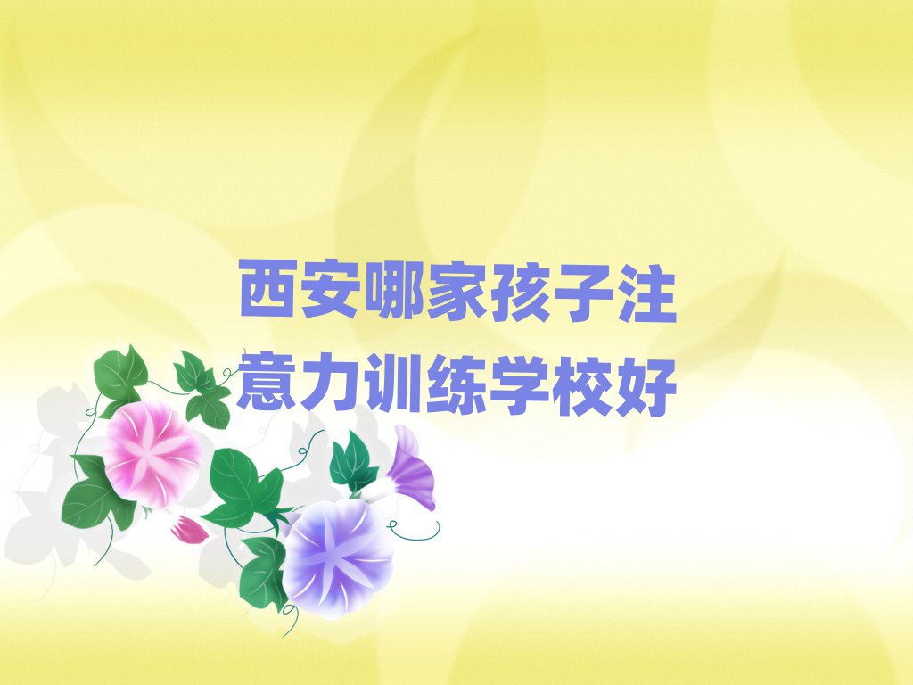 西安哪家孩子注意力训练学校好