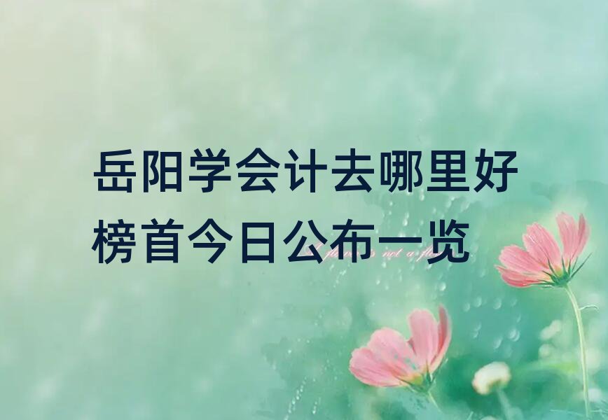岳阳学会计去哪里好榜首今日公布一览