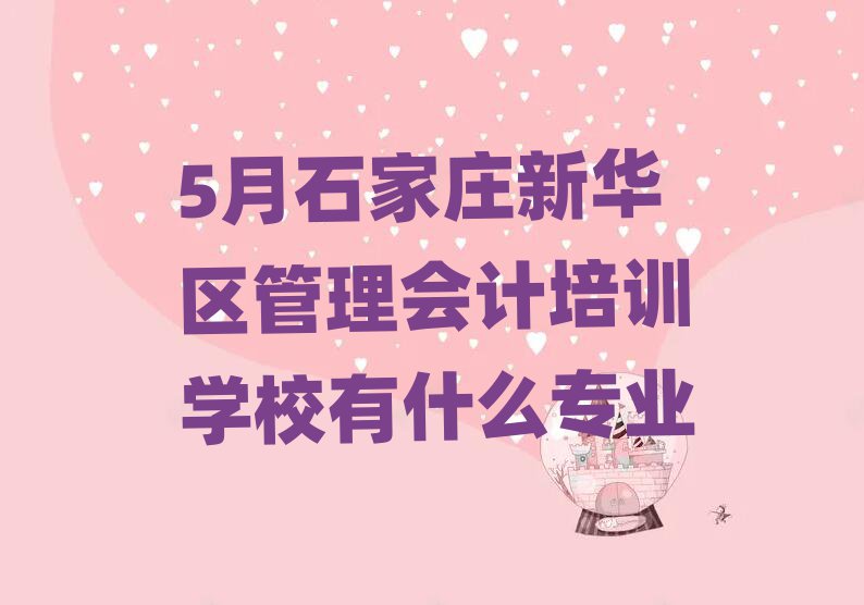 5月石家庄新华区管理会计培训学校有什么专业