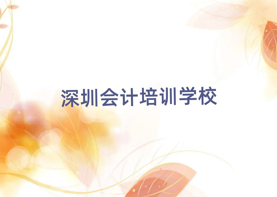 深圳会计培训机构前十名