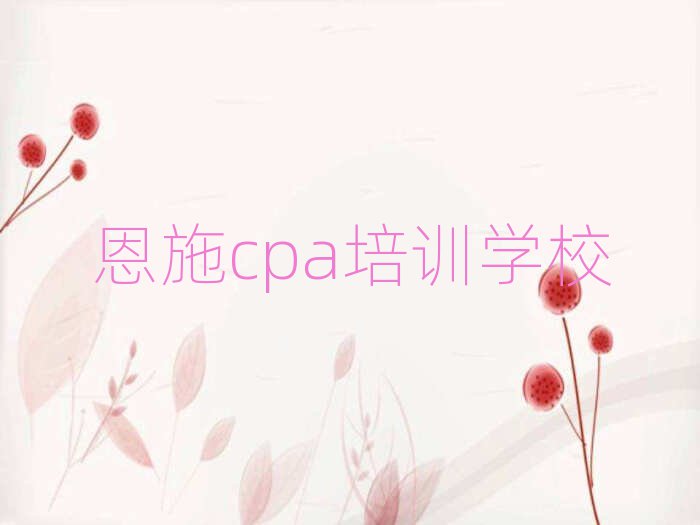 2025恩施学cpa到哪里学名单榜首一览