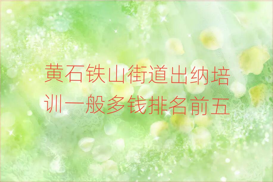 黄石铁山街道出纳培训一般多钱排名前五