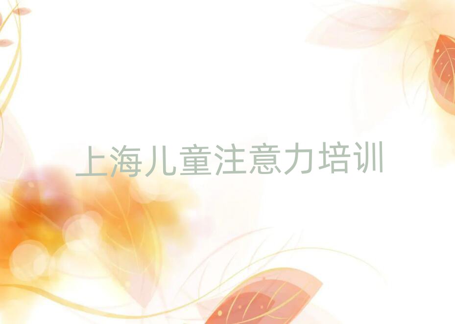 2025年上海少儿学习障碍培训班晚班排名前十