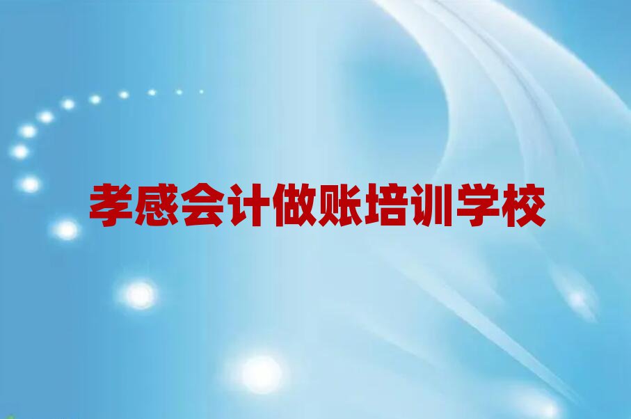 孝感会计做账哪里有培训班名单更新汇总