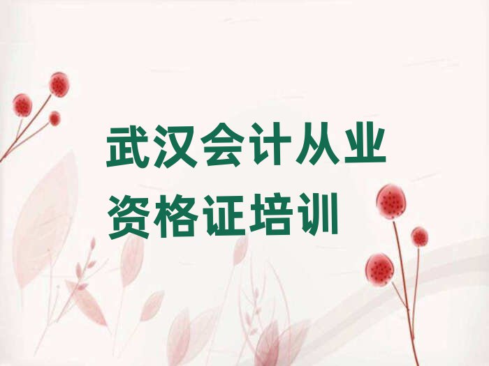武汉什么会计从业资格证培训班好排名近期更新