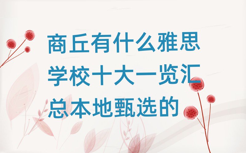 商丘有什么雅思学校十大一览汇总本地甄选的