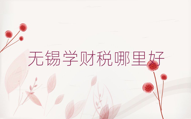 无锡学财税哪里好